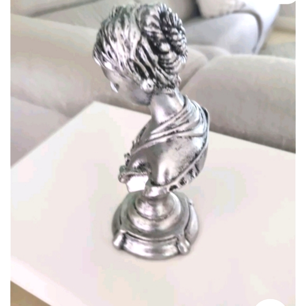 Classic Greek Venus DE Milo Bust Statue Roman Goddess In Silver Color 9"Tall - Picture 2 of 6